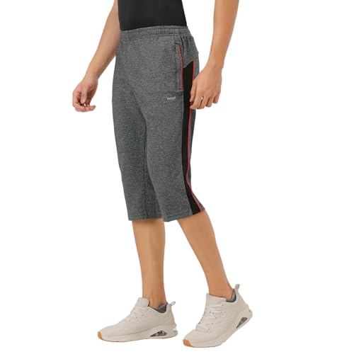 Image of berge' Men's Knit Hoisery Three Fourth Shorts Pants with Secure Zipper Pockets