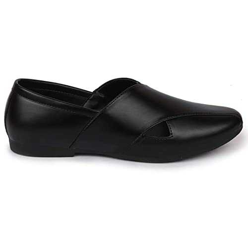 FAUSTO Men's Ethnic Criss Cross Slip On Juttis and Mojaris for Wedding|Party|Occasions|Fashion|Stylish|Outdoor|Indoor|Lightweight|Shoes with Anti Skid Sole (6-12 UK)