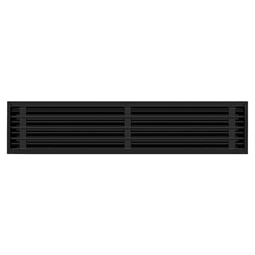 Image of BUILDMART - 36x8 Modern AC Vent Cover - Decorative Black Air Vent - Standard Linear Slot Diffuser - Register Grille for Ceiling, Walls & Floors - Texas Buildmart