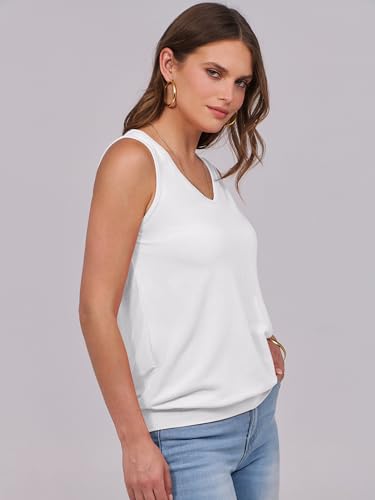 Image of ANRABESS Women Tank Tops Summer V Neck Sleeveless Casual Loose Fit Cute Cami Basic T Shirts Solid Tees 2026 Trendy Outfits