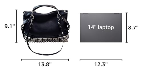 Bolso grande Punk Rivet Hobo para mujer con asa superior miniatura 3