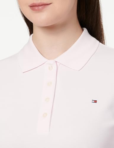 Tommy Hilfiger Damen Poloshirt Kurzarm Regular Fit, Rosa (Light Pink), XXS – Ansicht 2