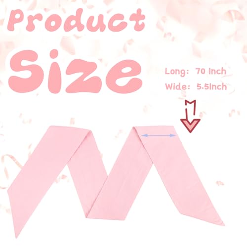 Image of Newborn Swaddle Sash, Soft Cotton Bow Decorative Strap for Swaddles, Adorable Maternity Bow Sash, 70x5.5 Inch, Pink