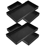 LOLIPPYY 4個 浴室収納トレイ 長方形 軽量コンパクト 製 耐久性 高機能多用途ソープホルダー メイクアップ収納 小物整理 ブラック
