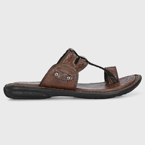 Image of Centrino Men's Slippers | Kolhapuri Style Chappals with Soft Cushioned Footbed | Comfortable & Durable | Traditional Yet Stylish Footwear for Men (9552)
