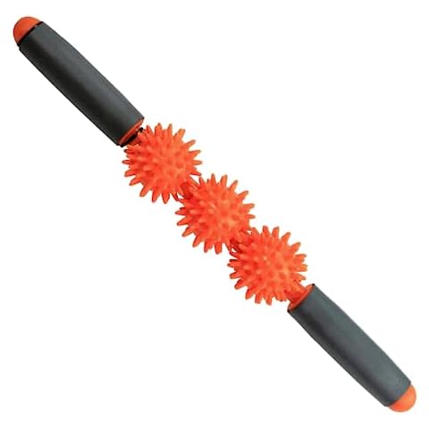 Tiger Tail Pressure Point Muscle Roller Massage Stick, The Spiky Roller, 17" Roller with Three 2.25" Independently Rolling Spiked Balls (Acupressure Roller) Cover