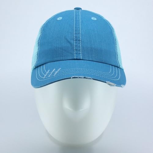 Image of The Vintage Year Distressed Cotton Unstructured Soft Mesh Breathable Adjustable Dirty Wash Dad Hat Trucker Baseball Cap
