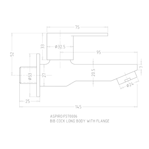 Image of Hindware Italian Collection Aspiro Range F570006CP Long Body Bib Tap with Wall Flange | Made of Brass | Mirror-Like Finish | Pack of 2