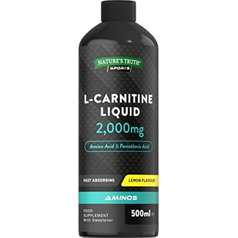 L-Carnitine Liquid 2000mg | 500ml | Lemon Flavour | Workout Supplement | Suitable for Vegetarians & Vegans | by Nature's Truth Cover