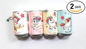 Paaroots Pack of 2 Kids Unicorn Mini Wet Wipes Tin Shape Mini Portable Tissue Can for Cleaning Face Body for Kids Women and Men 60PCs Wet Wipes For Outdoor, Office, Travel, Kids School Used