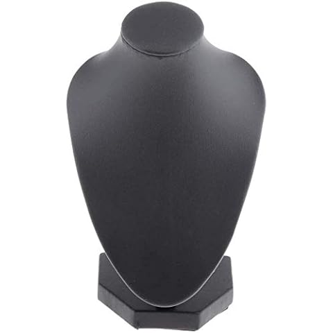 Necklace Display Stand Display Neck Chain Holders Jewelry Bust Necklace Bust for Jewelry Store Home - PU Black Cover