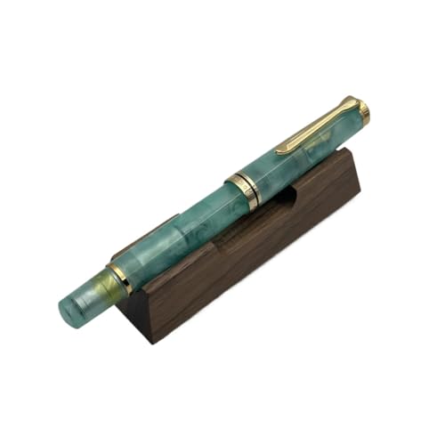 Stylo plume à piston en acrylique avec clip doré et plume Schmidt M