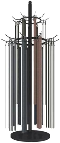 Customize What You Need Floor Standing Belt Display Rack, 66.2in Metal Retail Tie Rack Hanger Organizer, Scarf Stand Shawls Purse Shelf for Clothing Store Bedro(Black 168x50cm)