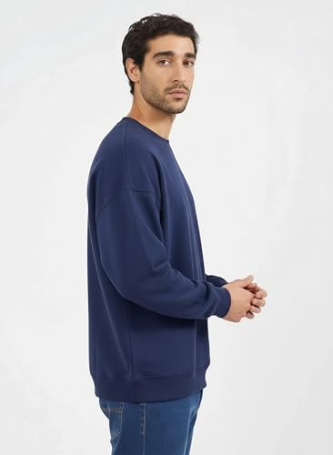 Image of FYLTR Men's Solid Sweatshirt | Regular Fit | Casual Winter Sweatshirt for Men