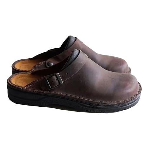 Sandalias para hombre Legou café talla 41 1/3 EU con parte inferior plana 1