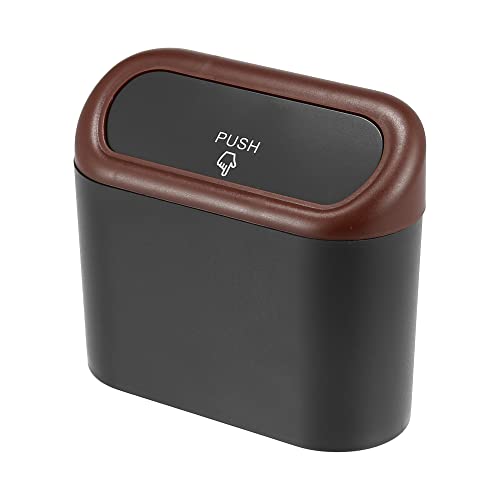 Caja de almacenamiento de basura portátil compacta y colgante marrón X AUTOHAUX