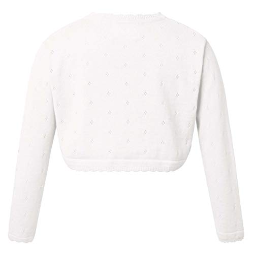 Kids Girls Cropped Cardigan Jacket Long Sleeve Button Closure Crochet Sweater Princess Dress Cover Up2