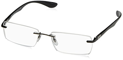 RX8724 Rectangular Titanium Eyeglass Frames, Gunmetal/Demo Lens, 54 mm