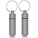 Produktbild Aribari 2 x Schlüsselanhänger. Mini Pillendose aus Aluminium. wasserdichte Aufbewahrungsbox. Alu Pillenbox für Camping und Outdoor. Länge 5,2 cm ø 1,4 cm. Farbe: NATO-grau.