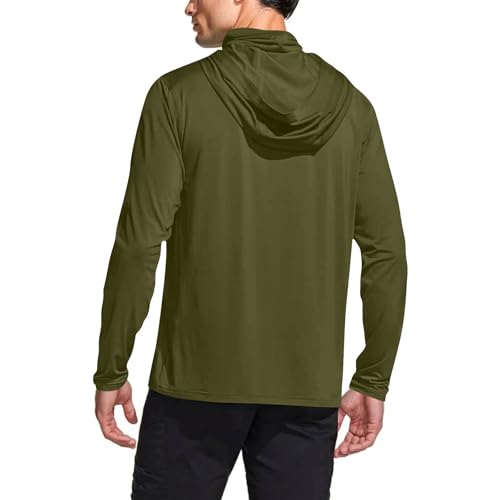 Men's Hooded Sun Shirts with Mask Fishing Long Sleeve UPF 50 Rash Guards Cooling Hoodies Hiking Shirts with Thumb Hole4