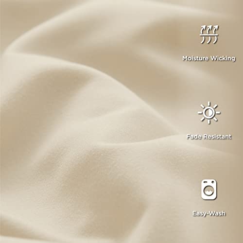 Bedsure Queen Size Cooling Pillowcase Set Of 2 Bundle Extra Deep Pocket Queen Sheet Set Up To 24 Inches, Beige, Silky Soft Breathable Moisture Wicking #TOP6