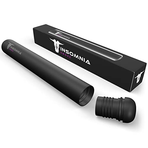 Insomnia Smoke Joint Case | Water, Smell & Odour Proof | Premium Tobacco Doob Tube Cigarette Storage Container Box for King Size Pre-roll Cone | Made of CNC Aluminium for Luxury Lifestyle (Black)