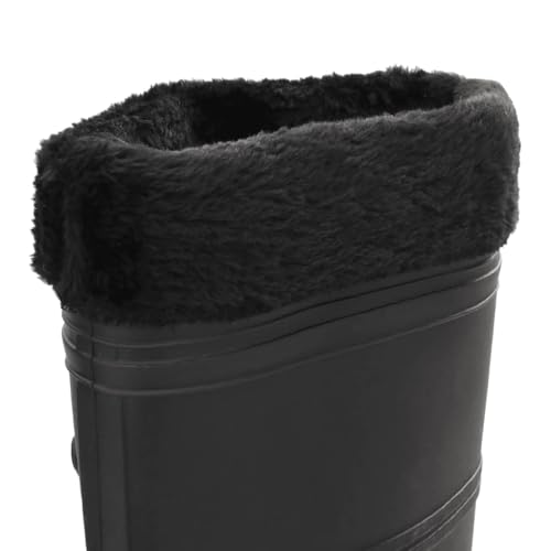 vidaXL Gummistiefel mit Herausnehmbarem Innenfutter, Regenstiefel Rutschfest, Anglerstiefel Wasserdicht, Arbeitsstiefel Gartenstiefel Langschaft Stiefel, Schwarz Größe 38 PVC
