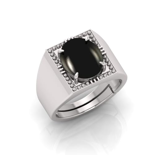 Bague en agate hakik naturelle 10,25 ratti et argent avec certificat Ma8