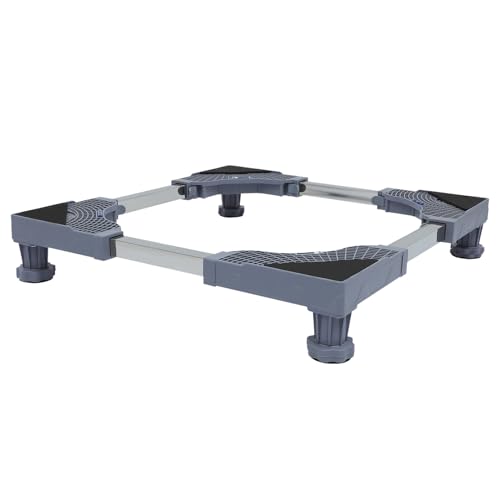 ERINGOGO Soporte para Lavadora y Frigorífico con Base Móvil Extensible Patas Robustas Antideslizantes y Ruedas Giratorias Compatible con Secadoras y Electrodomésticos Portátiles
