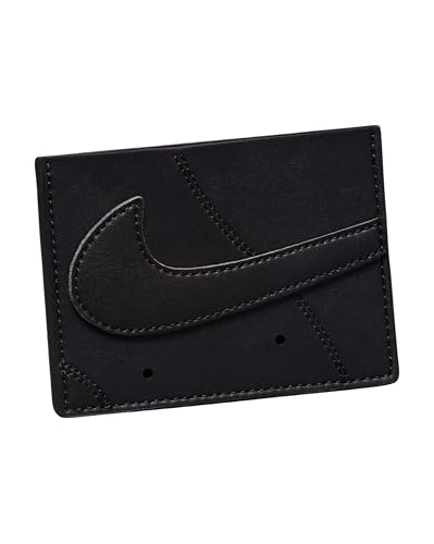 Nike Air Force 1 Slim Card Wallet – Sneaker-Inspired Compact Design with Logo Detail for Cards, Cash, and Everyday Use (Black, One Size)