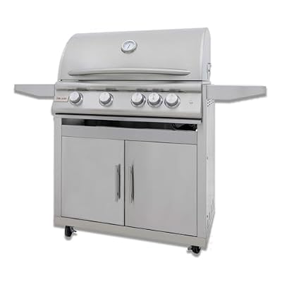 Blaze Premium LTE+ 32? 4-Burner Natural Gas Grill w/Rear Infrared Sear Burner, Lift-Assist Hood & Stainless Steel Cart – Professional Outdoor BBQ for Backyard Entertaining