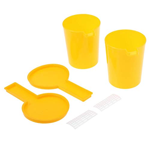 Jadpes 2Pcs Bee Drinker Feeder Beekeeping Tool Equipment，Honey Drinker Bee Feeder Bottle Set Bowl Tool