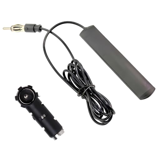 Ebksqs Antenne Radio Voiture 4G + Adaptateur Antenne Autoradio - Amplificateur Signal FM/AM, Compatible Voiture, Camion, SUV, Marine
