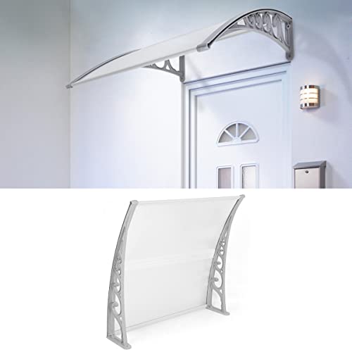 YIMING Auvent de Porte d'entrée, Longueur 150 cm (59,06''), Marquise de Porte et Fenêtres, Auvent de fenêtre en Polycarbonat, UV Protection, Pluie et Neige...