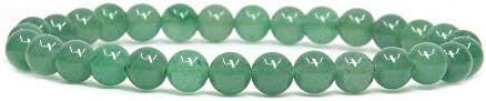 'Handmade Gem Semi Precious Gemstone 6mm Round Beads Stretch Bracelet 7'' Unisex'