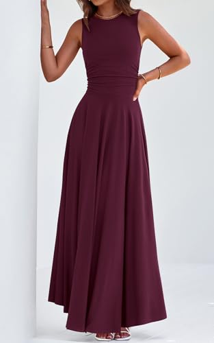 Image of PRETTYGARDEN Womens Summer Dresses 2026 Casual Sleeveless Crewneck Aline Maxi Dress Stretch Tank Flowy Long Dresses