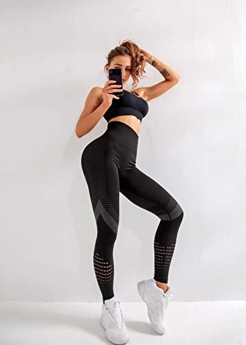 Redqenting Leggings mit hoher Taille für Frauen Workout Nahtlose Leggings Yogahose schweißfest Bauchkontrolle Strumpfhose - Image 5