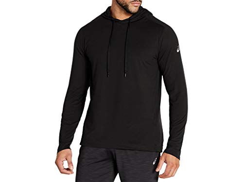 ASICS Men's Suede Jersey Hoodie Running Apparel, L, Performance Black