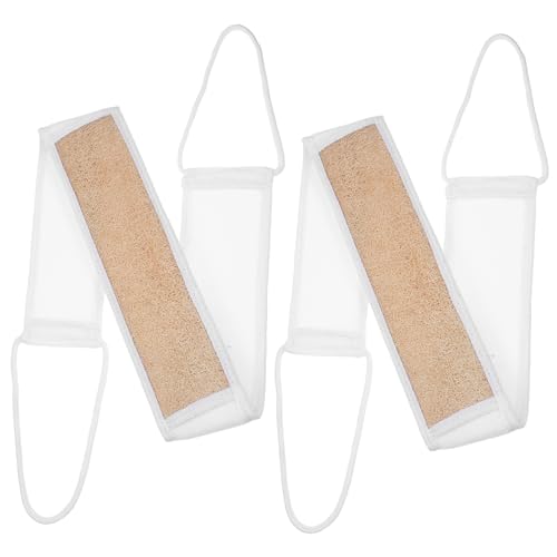 NIYANGLE 2 Piezas Fregado de muescas Suave depuración mujeres lufa depurador primero LOOFAH exfoliante Scrubber Tailla de muesca toalla exfoliante de espalda esponja vegetal