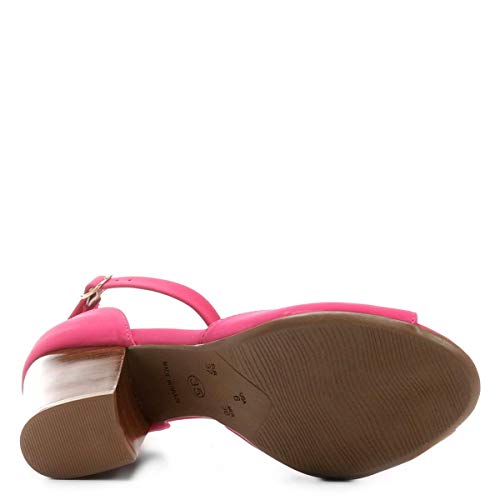 Sandália Drezzup Salto Grosso Camurça Feminina - Pink - 39