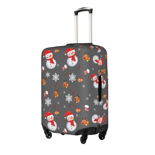 Travel Luggage Cover Merry Christmas Snowman Snowflake Gray Fashion Washable Baggage Suitcase Protector Fit For Luggage X-Large2