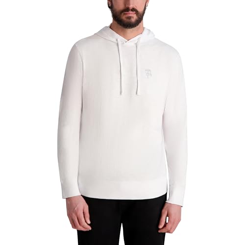 KARL LAGERFELD Men's Hooded Drawstring Karl Graphic Sweatshirt