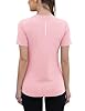 Rapbin Womens Running T-Shirts Short Sleeve Yoga Tops V Neck Lightweight Quick Dry UPF 50+ Running T-Shirt Loose Fit Summer Gym Activewear(Light Pink,XXL) #1