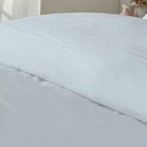 Serene Plain Dye Collection Easy Care Duvet Cover, Duck Egg, Double - Image 3