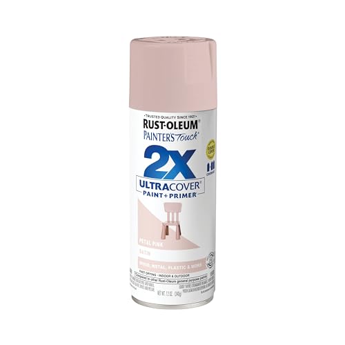Rust-Oleum Painters Touch 2X Ultra Cover Spray Paint Satin Petal Pink