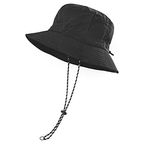 FEICUI Men Women Outdoor Bucket Hat Quick Dry Packable Boonie Hat UV Protection Sun Hat (Black) Cover