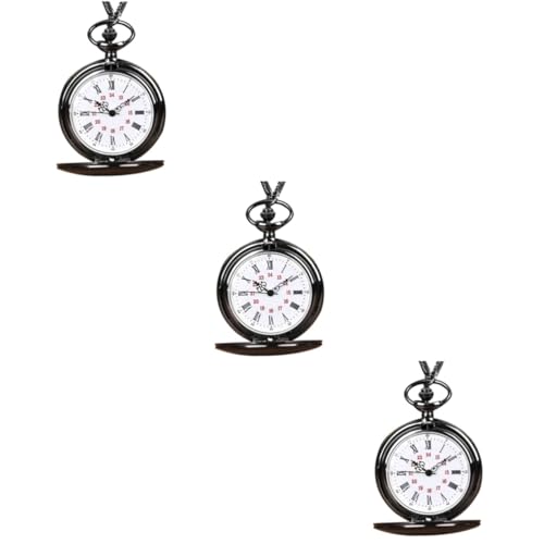 Montre Vintage Rétro à Quartz Cadran Classique Montre Chaîne Fine Noire Mixte