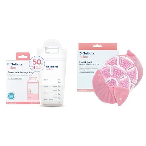 Bundle of Dr. Talbot's Mom Temperature Tracking Breastmilk Storage Bags with 4 MilkFresh Sensors, 50ct + Dr. Talbot's Mom Hot and Cold Breast Therapy Pads - 2 Count - Reusable Gel Packs with Covers image 3