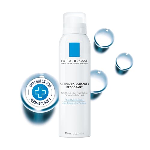 La Roche-Posay Physiologisches Deospray, Gegen unangenehme Gerüche, Mit Magnesiumoxid, Kokosöl und Allantoin, Bei empfindlicher Haut, Bis zu 48 Stunden Frische, 150 ml