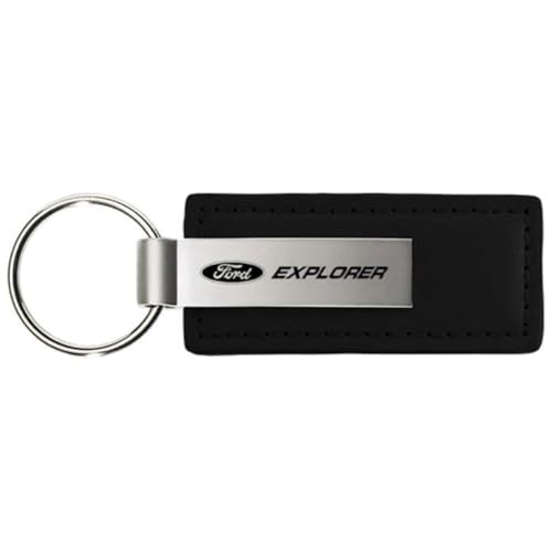 AU-TOMOTIVE GOLD, INC. Officially Licensed Black Leather Key Chain for Ford Explorer